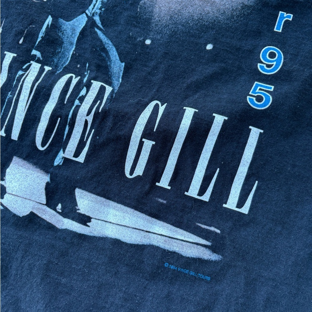VINTAGE '95 VINCE GILL PICTURE TOUR MADE IN USA SINGLE STITCH TEE LARGE - Picture 4 of 6